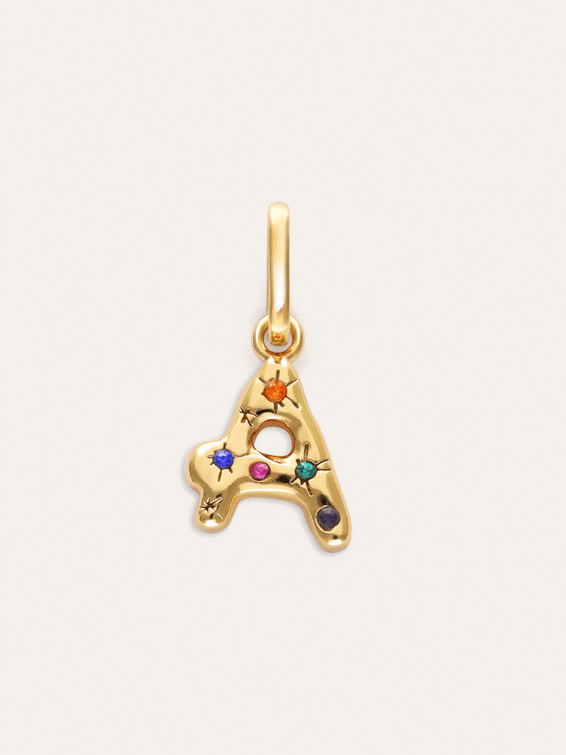 Charm personnalisé initial Organic Colors plaqué or