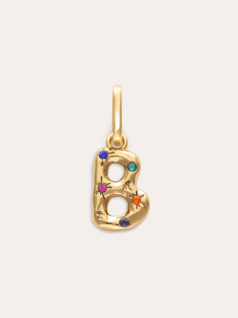 Charm personnalisé initial Organic Colors plaqué or