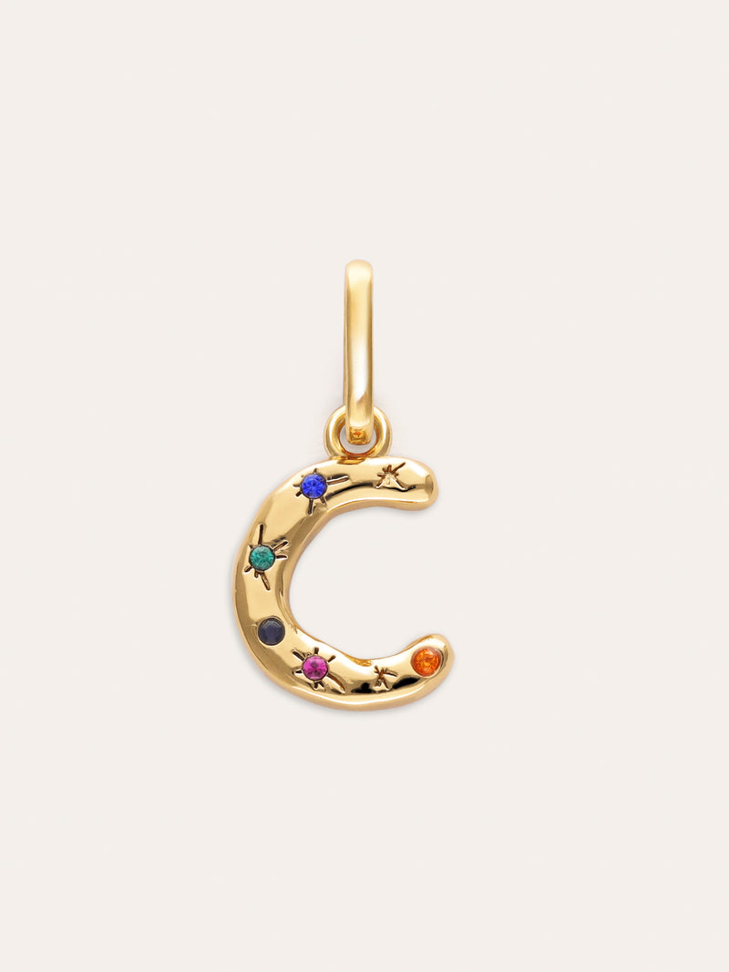 Charm personnalisé initial Organic Colors plaqué or
