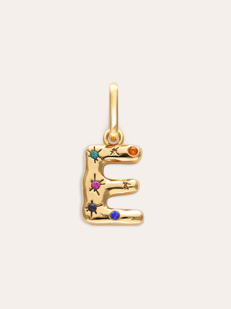 Charm personnalisé initial Organic Colors plaqué or