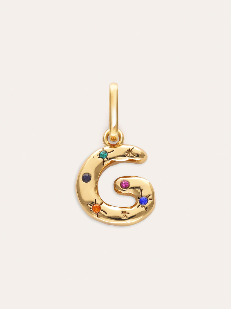 Charm personnalisé initial Organic Colors plaqué or