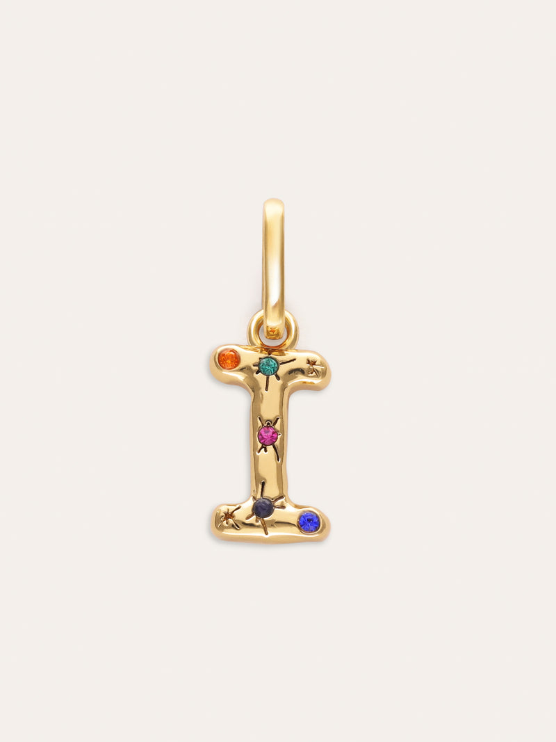 Charm personnalisé initial Organic Colors plaqué or