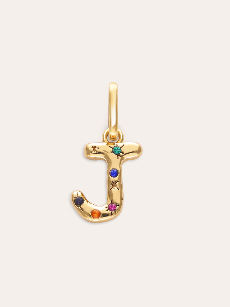Charm personnalisé initial Organic Colors plaqué or