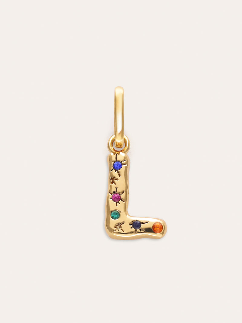 Charm personnalisé initial Organic Colors plaqué or