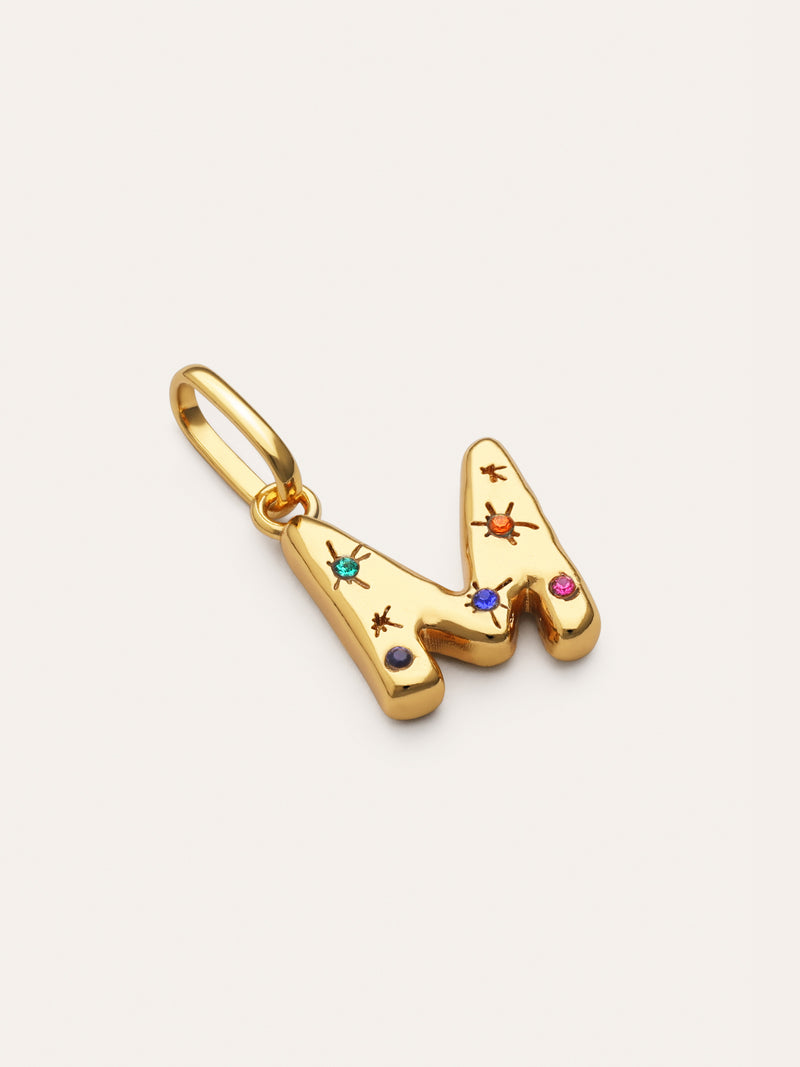 Charm personnalisé initial Organic Colors plaqué or