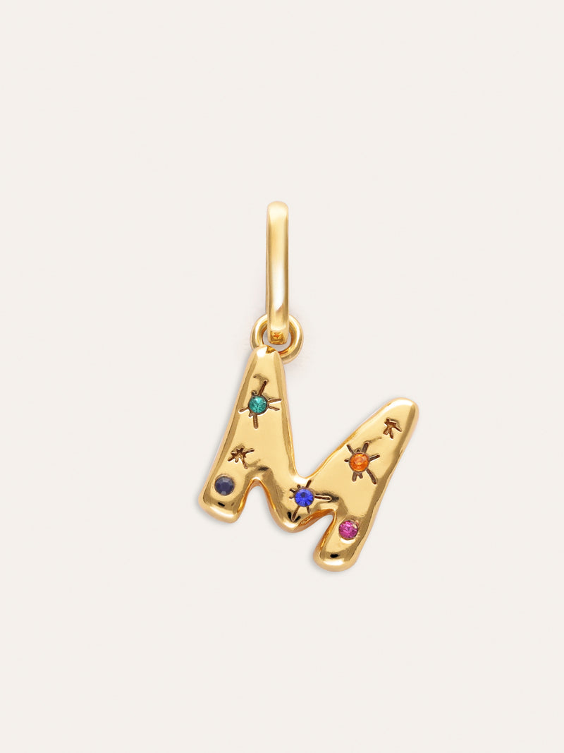 Charm personnalisé initial Organic Colors plaqué or