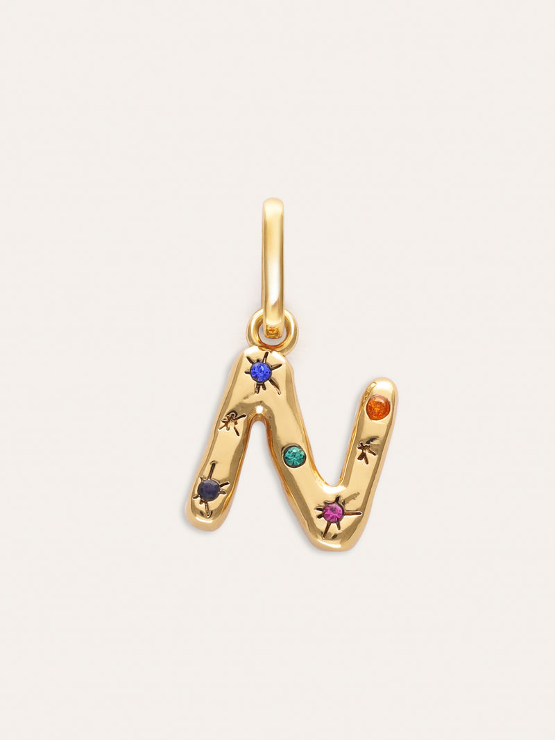 Charm personnalisé initial Organic Colors plaqué or