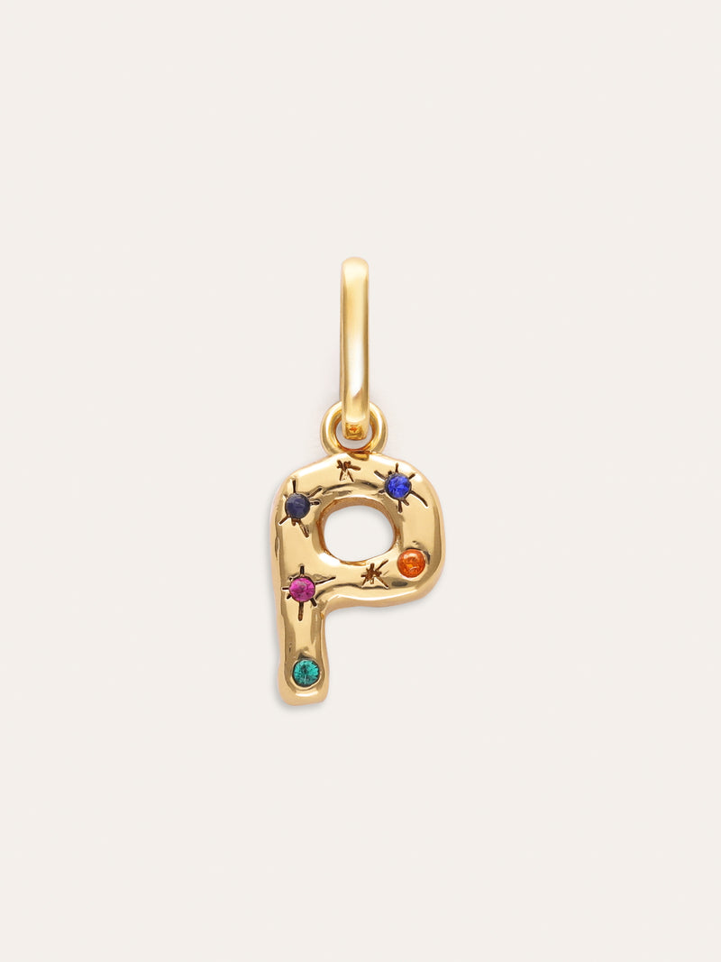 Charm personnalisé initial Organic Colors plaqué or
