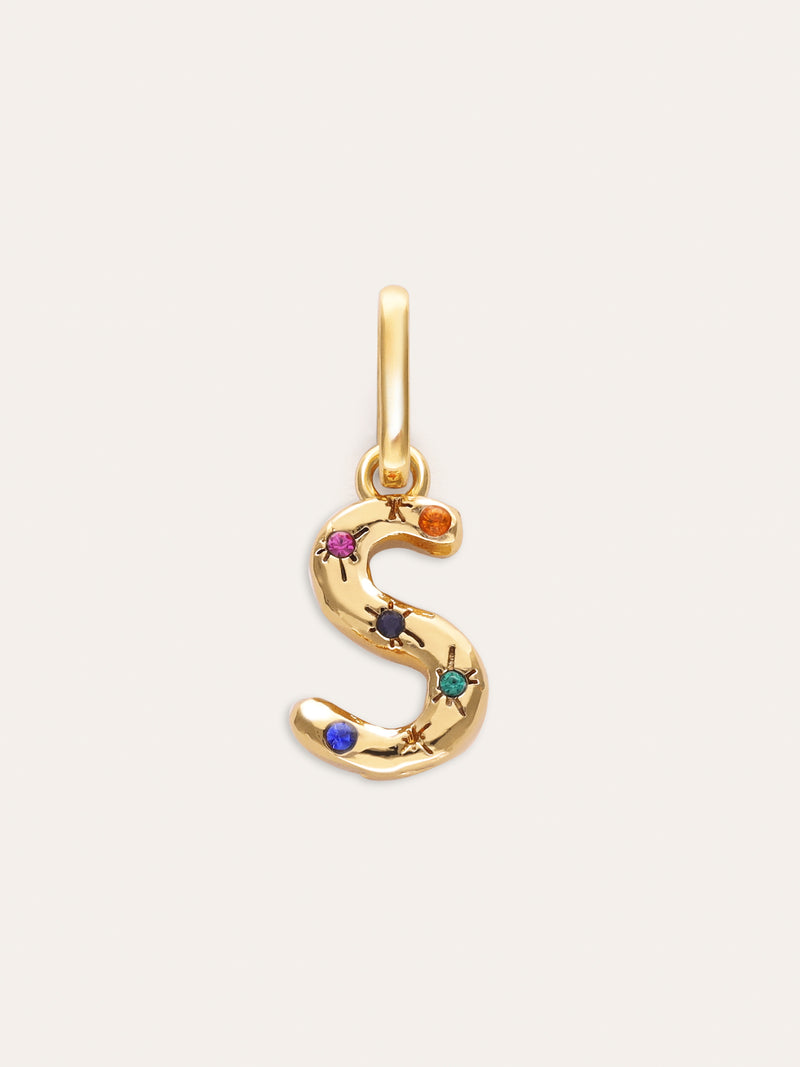 Charm personnalisé initial Organic Colors plaqué or