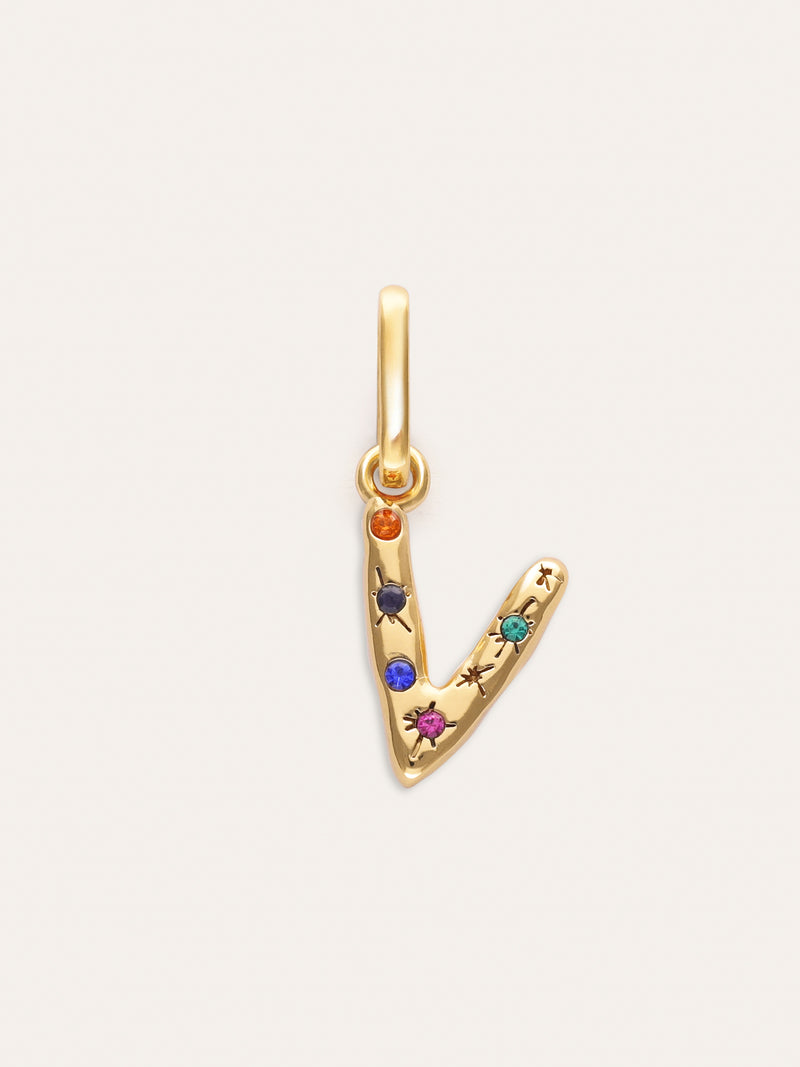 Charm personnalisé initial Organic Colors plaqué or