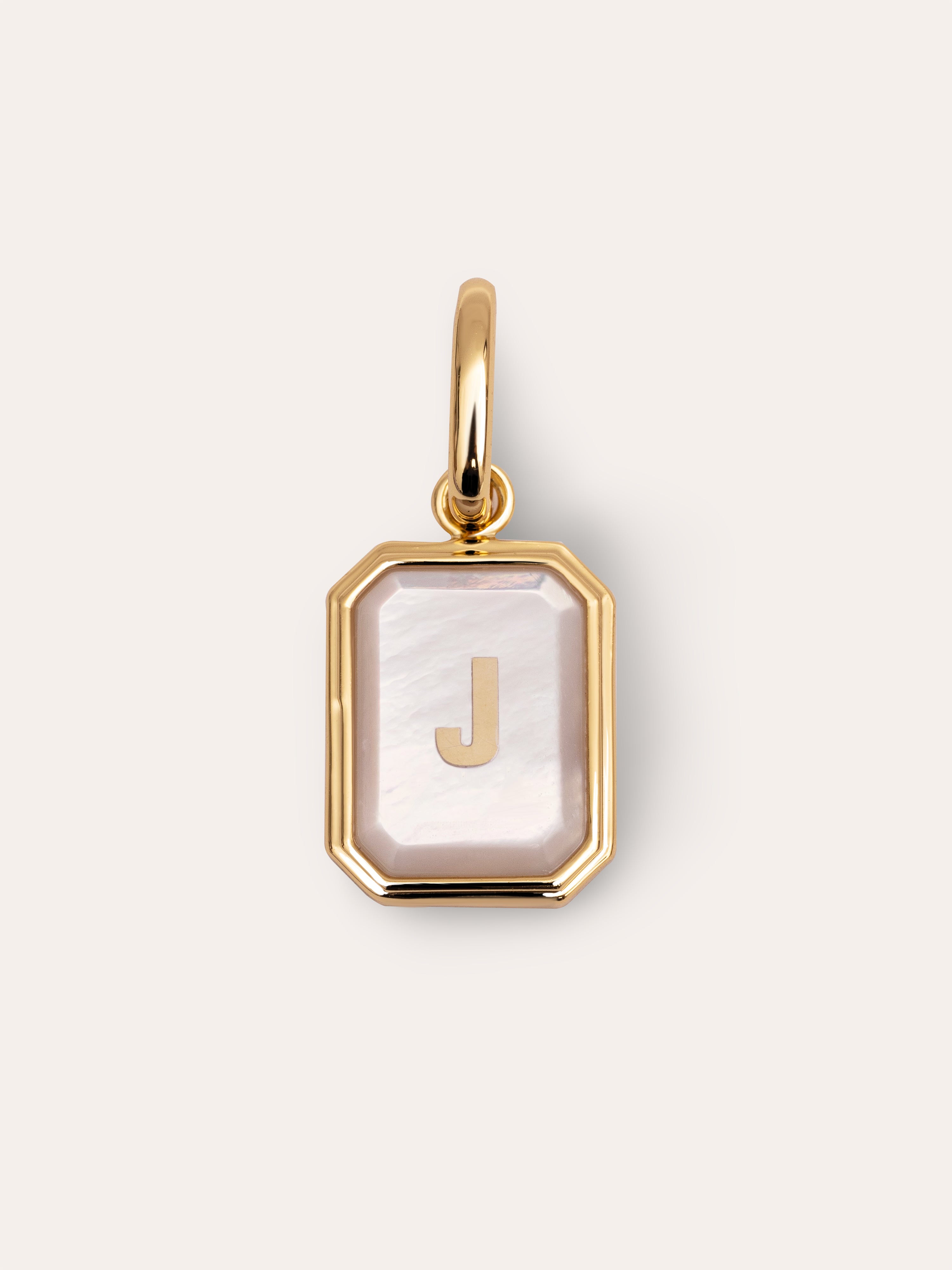 SINGULARU Charm Personalizzato Con Lettera In Madreperla E Ottone Placcato Oro 18Kt - Ciondolo Iniziale Gioiello Donna (A-Z), Con Astuccio