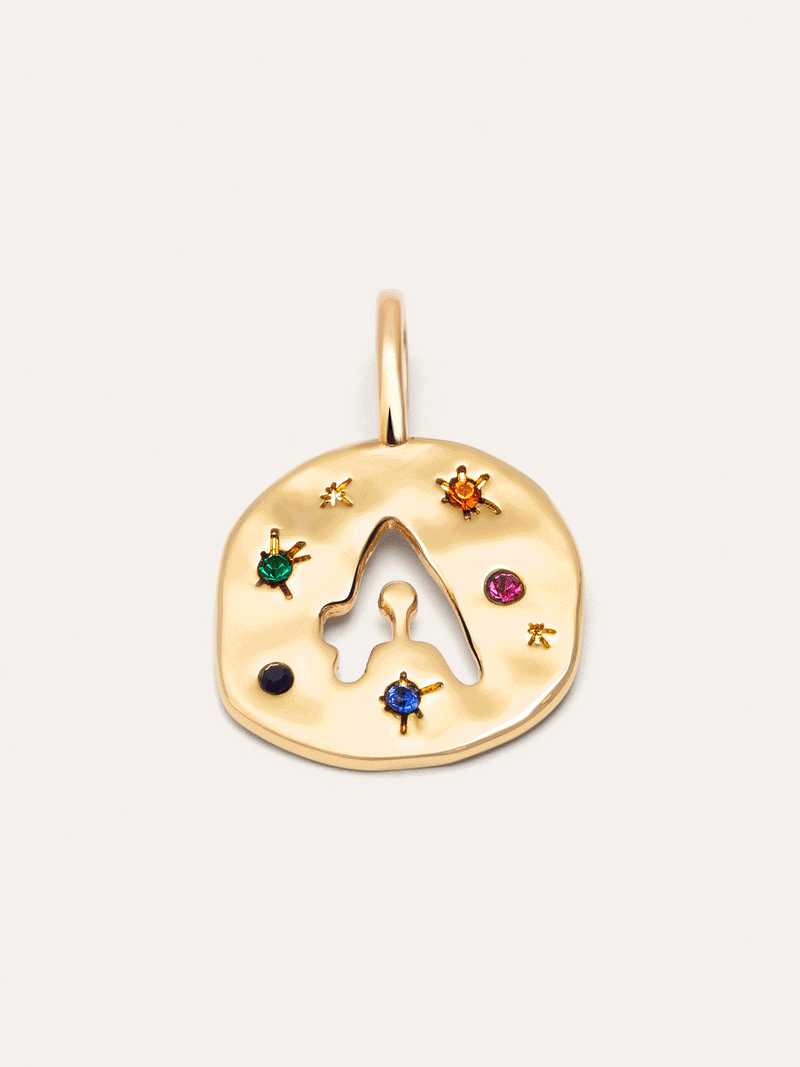 Charm Personalizado Organic Colors Letter Baño Oro