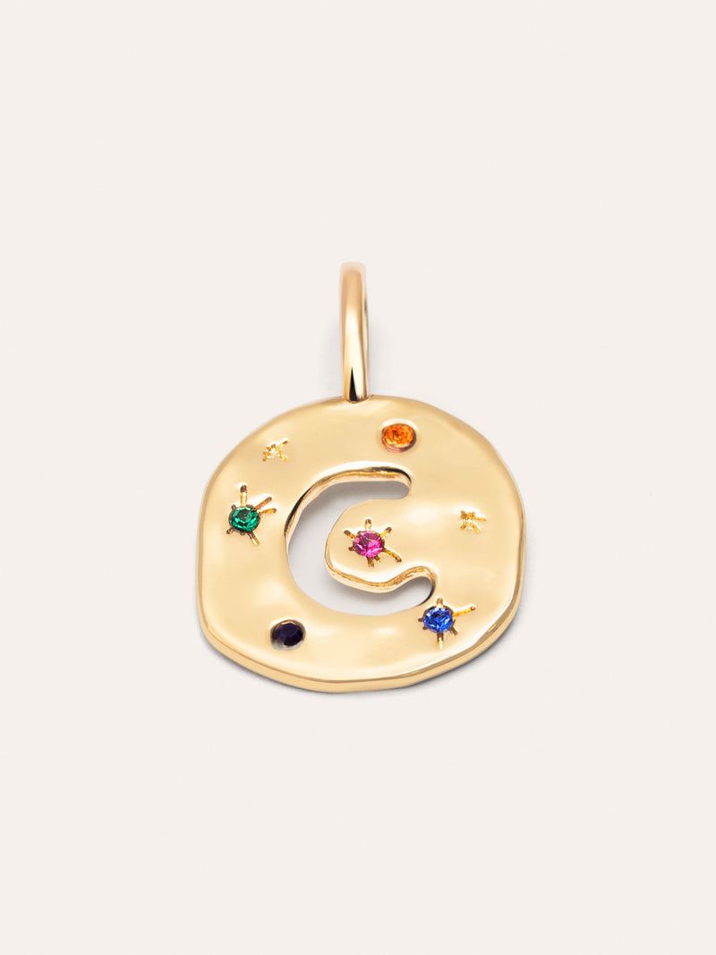 Charm Personalizado Organic Colors Letter Baño Oro