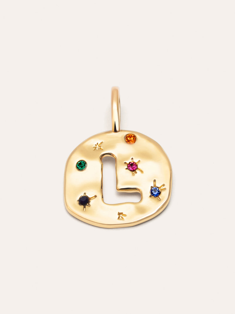 Charm Personalizado Organic Colors Letter Baño Oro