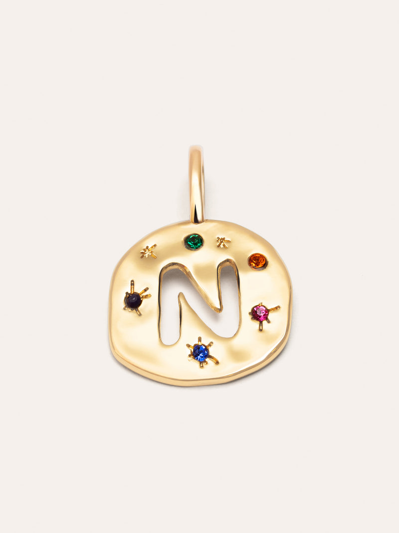 Charm Personalizado Organic Colors Letter Baño Oro