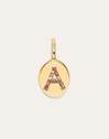 Personalisierter Signet Letter Colors Charm vergoldet