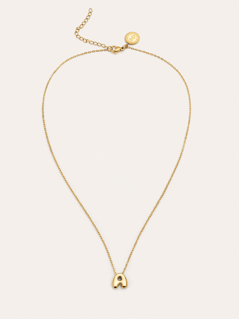 Collar Personalizado Hailey Letter Acero Baño Oro
