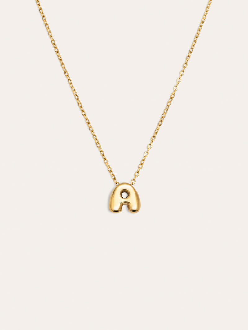 Collar Personalizado Hailey Letter Acero Baño Oro