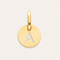 Charm Mini Medallion Letter Staal Verguld met 18-karaats goud