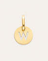 Mini Medallion Letter Acero Baño Oro