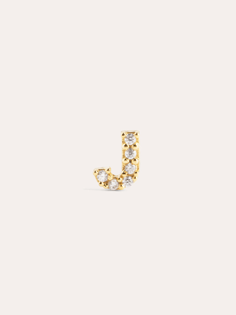 Brinco Individual Letter Sparks Prata Banho de Ouro