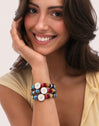 Pulsera Personalizada Letter Nácar Acero Baño Oro - vista 4