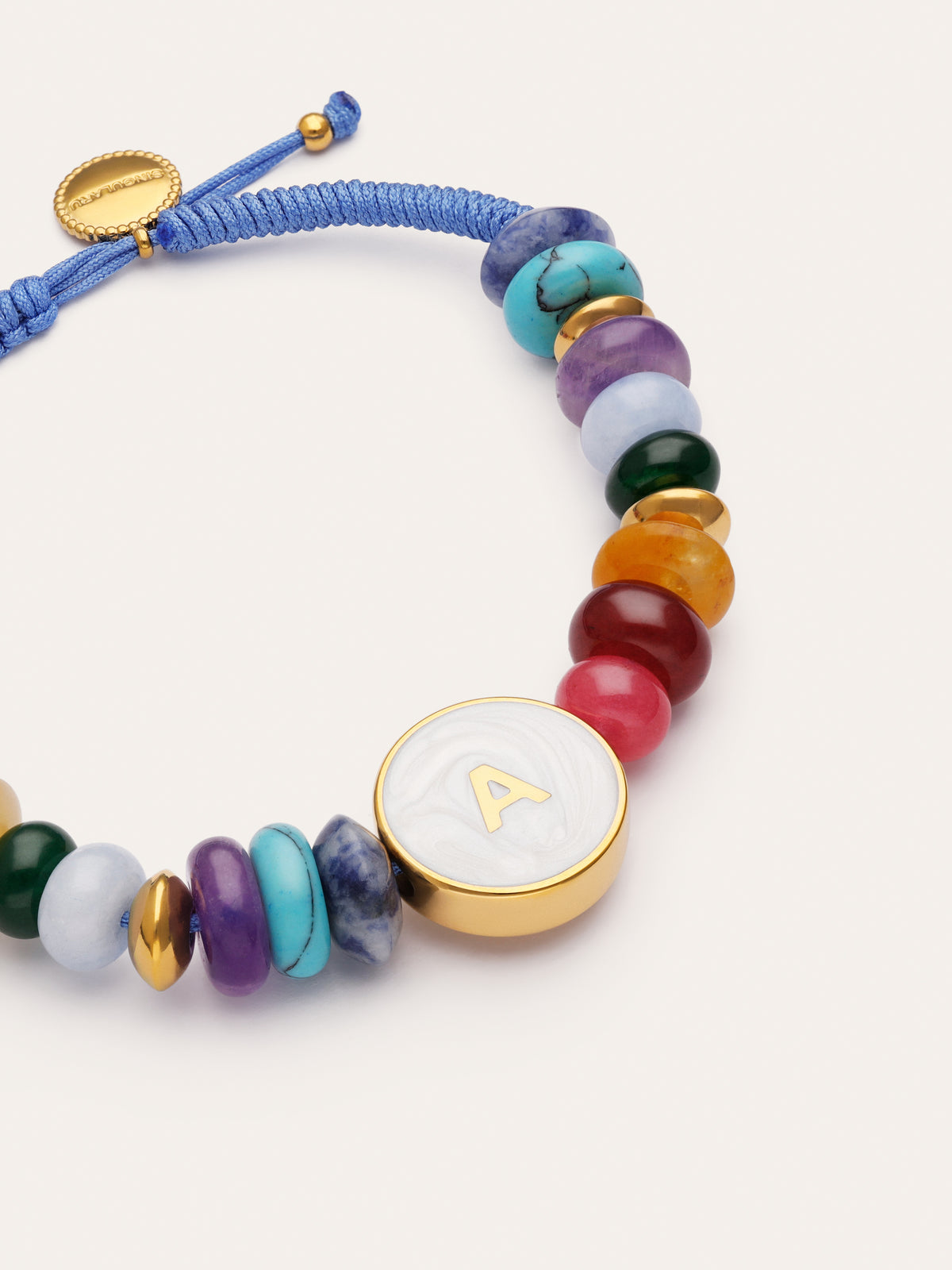 Imagen detalle de Pulsera Personalizada Letter Nácar Acero Baño Oro