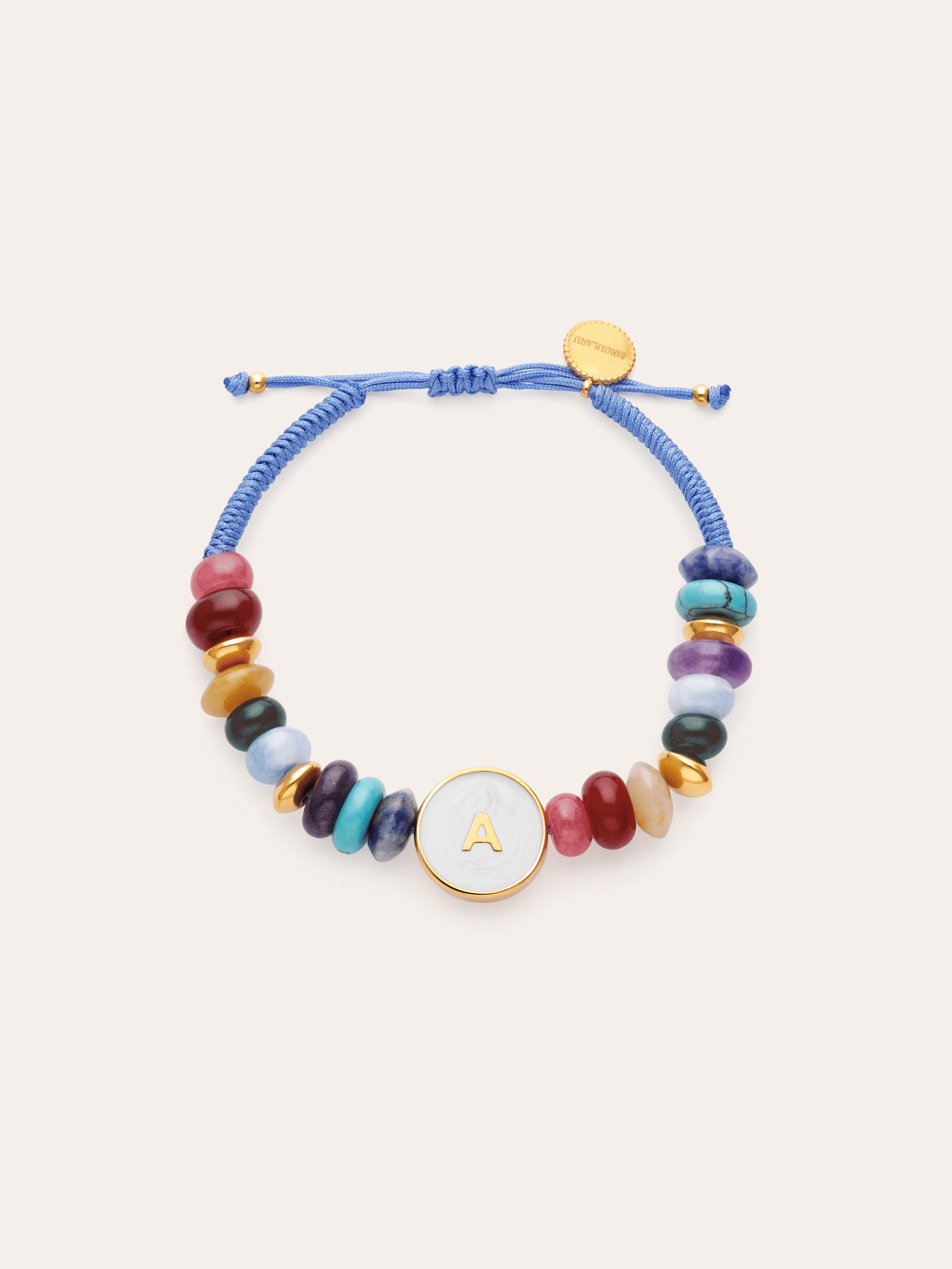 Pulsera Personalizada Letter Nácar Acero Baño Oro