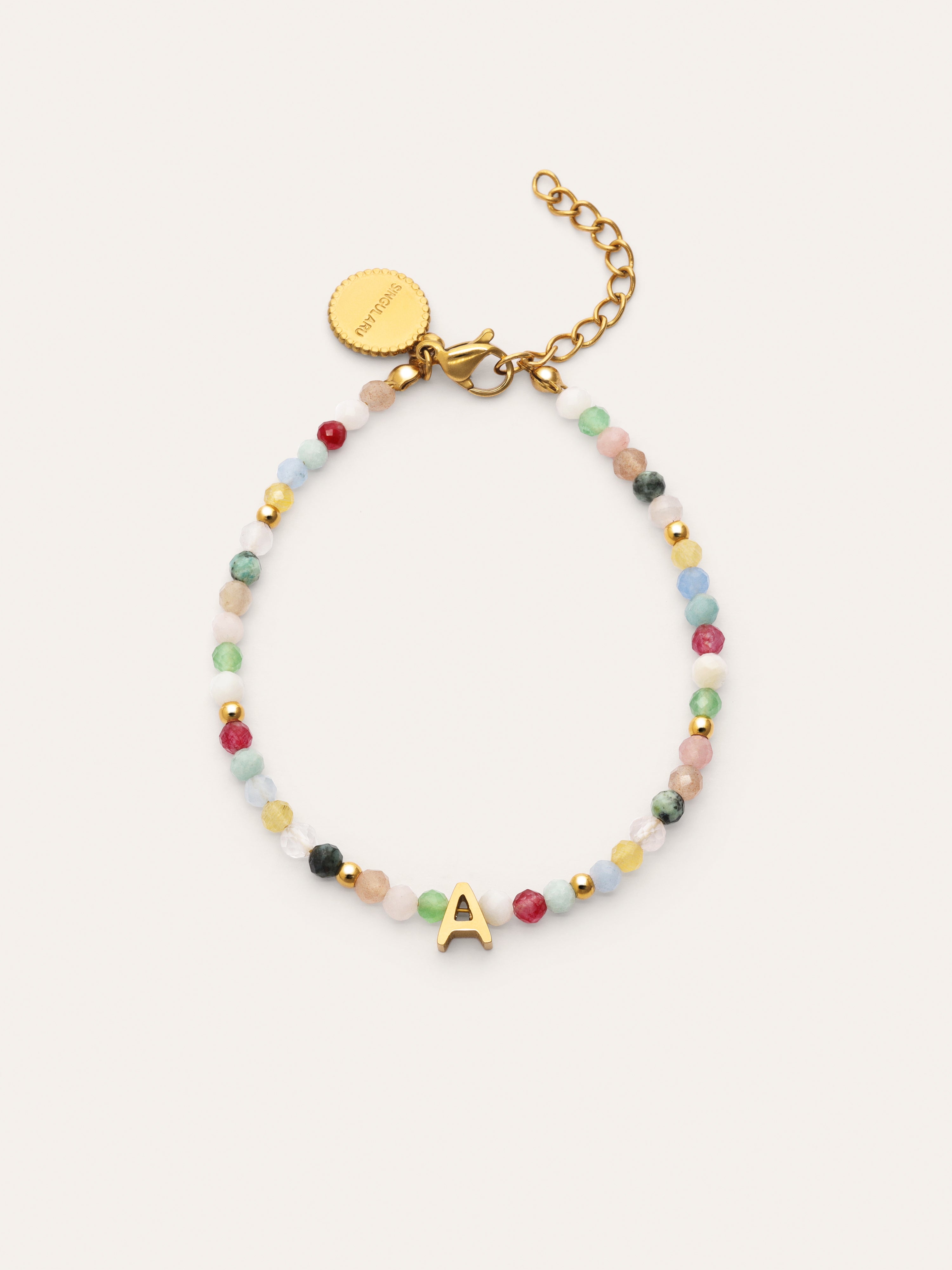 Singularu ALTEA DOTS SYRA ROSE - Bracelet - oro con piedras turmalina naturales/multicolore Singularu ALTEA DOTS SYRA ROSE - Bracelet - oro con piedras turmalina naturales/multicolore