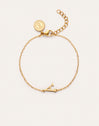 Single Letter armband van staal met gouden plating