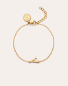 Single Letter armband van staal met gouden plating