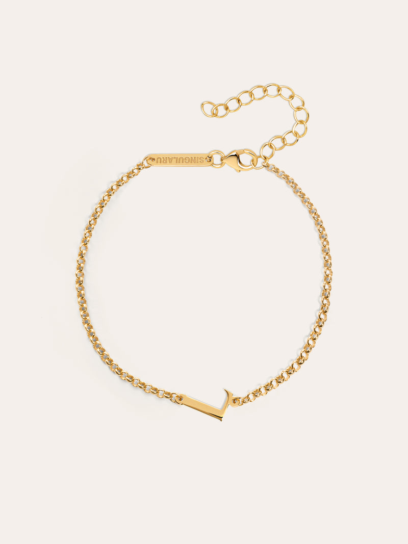 Single Letter Gold Bracelet 