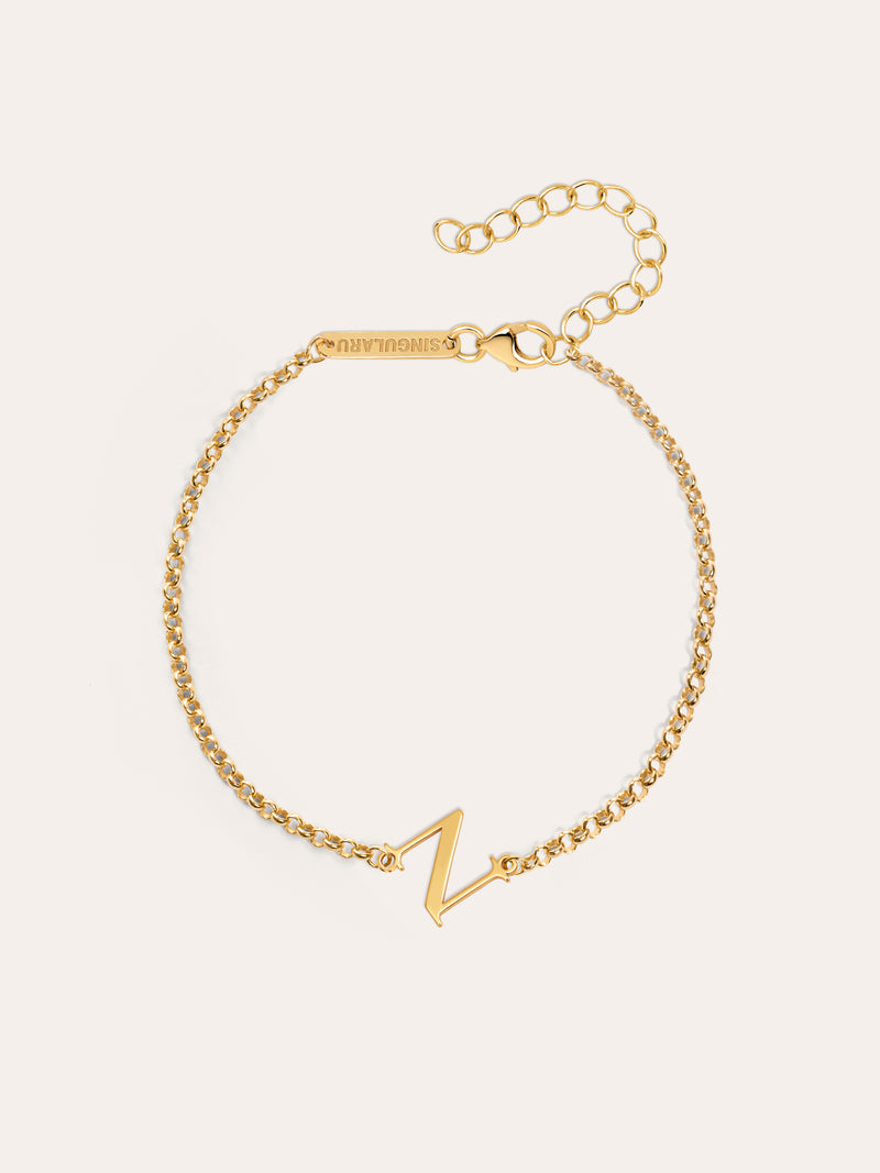 Single Letter Gold Bracelet 