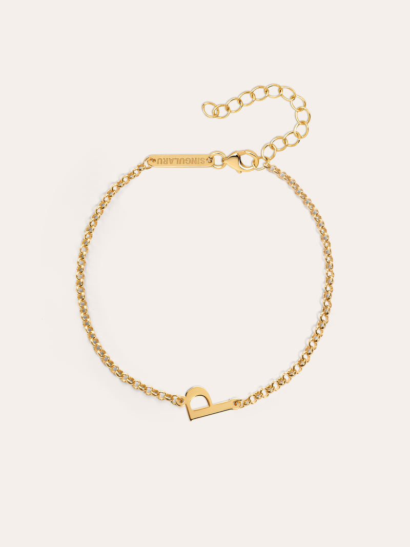 Single Letter Gold Bracelet 