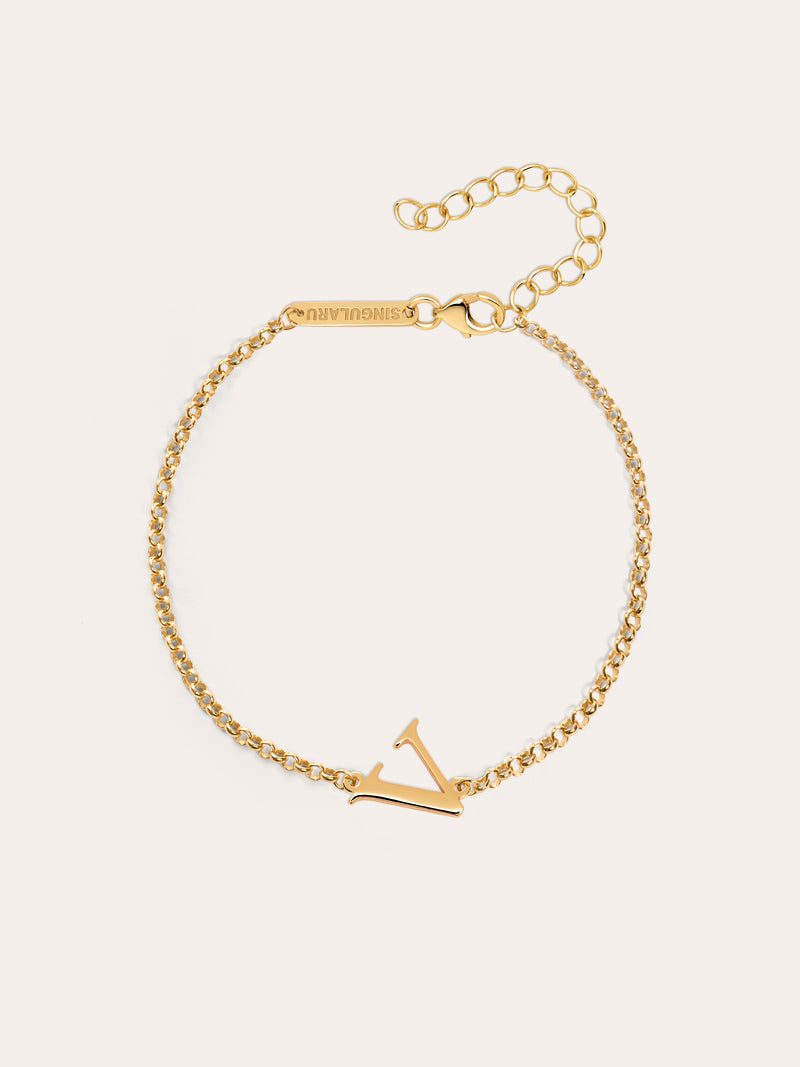 Single Letter Gold Bracelet 