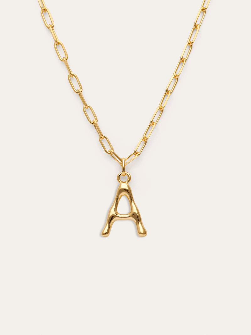 Collar Personalizado Chic Letter XL Acero Baño Oro