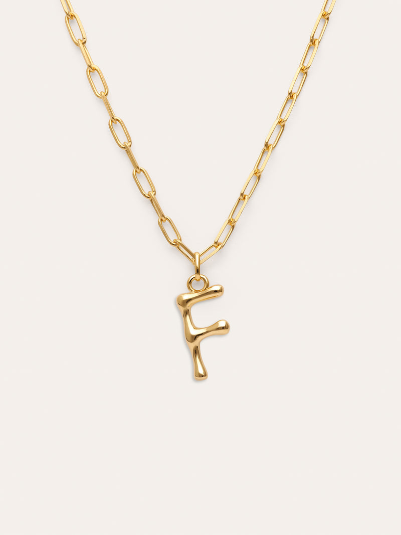 Collar Personalizado Chic Letter XL Acero Baño Oro