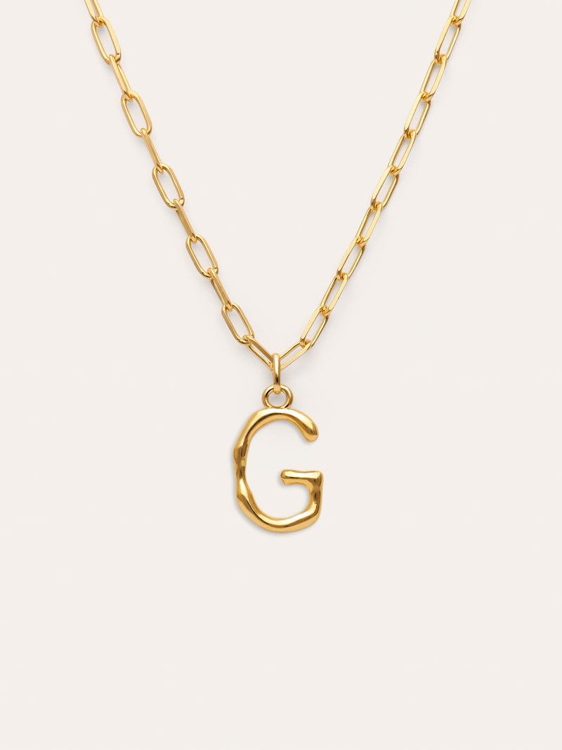 Collar Personalizado Chic Letter XL Acero Baño Oro