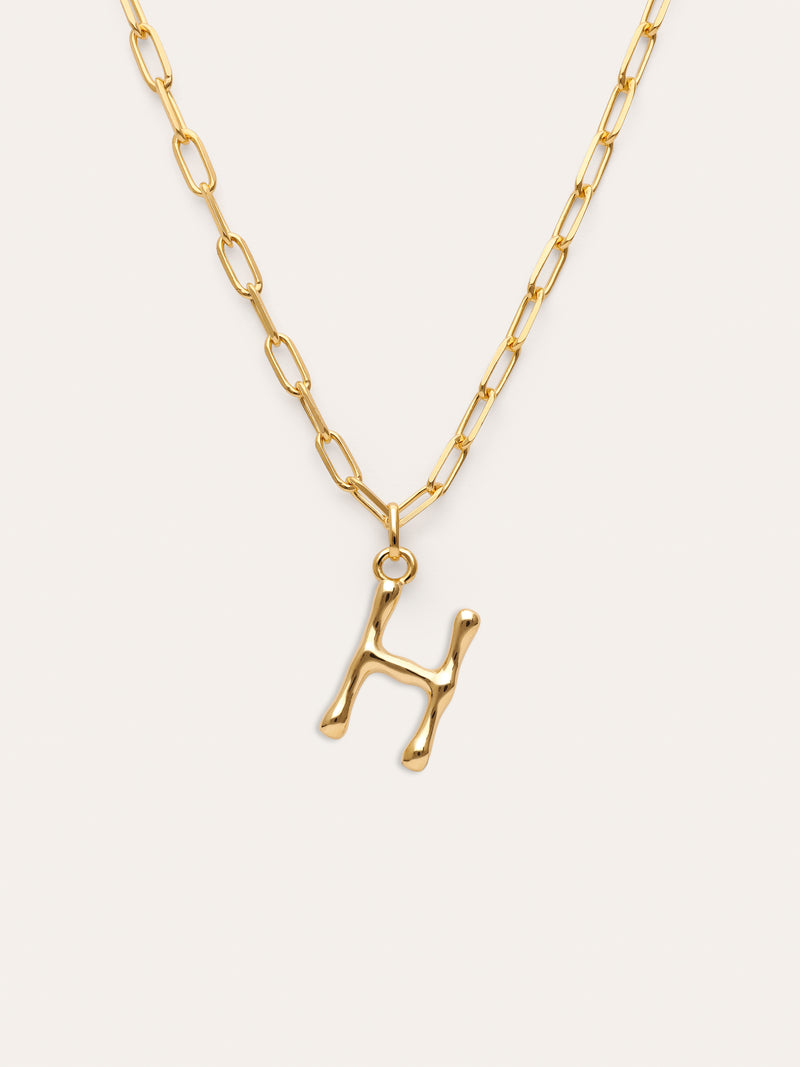 Collar Personalizado Chic Letter XL Acero Baño Oro