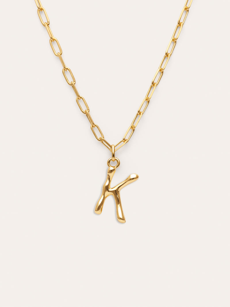 Collar Personalizado Chic Letter XL Acero Baño Oro