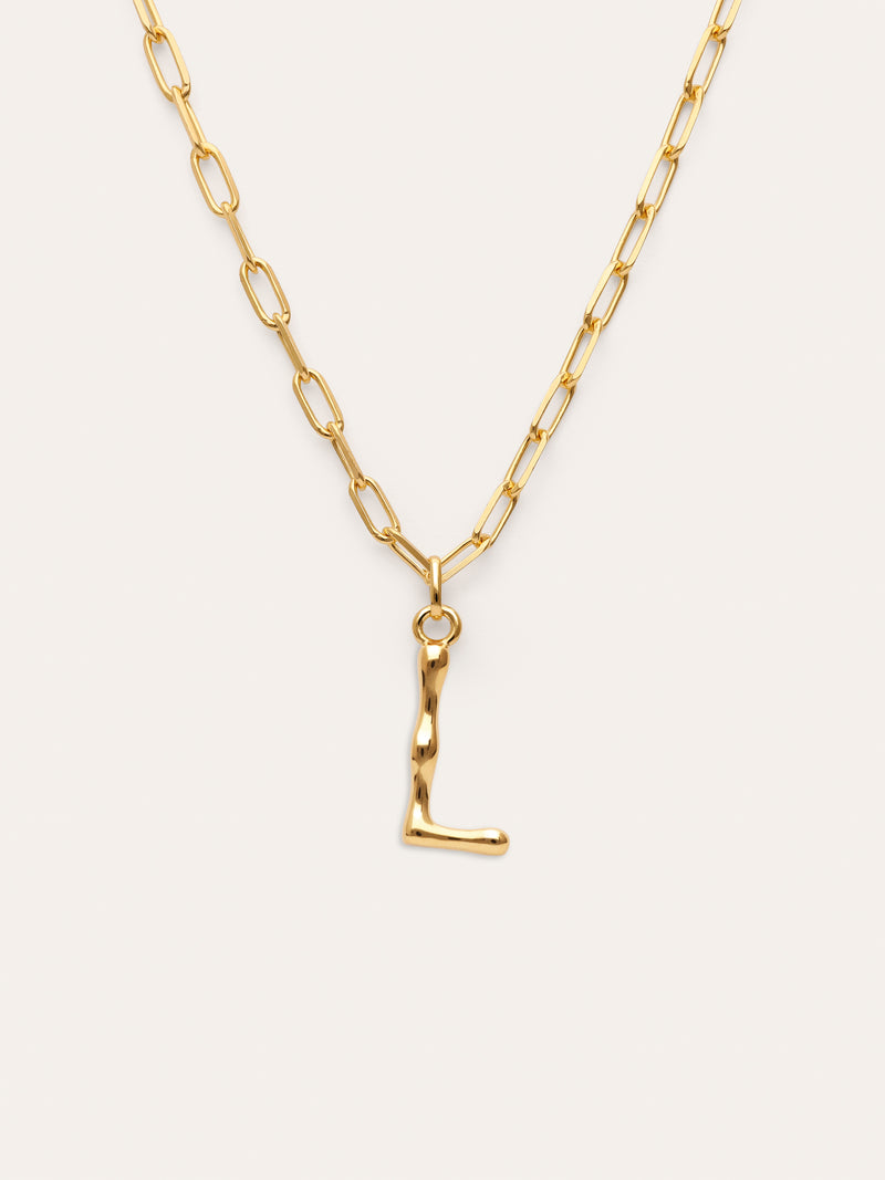 Collar Personalizado Chic Letter XL Acero Baño Oro