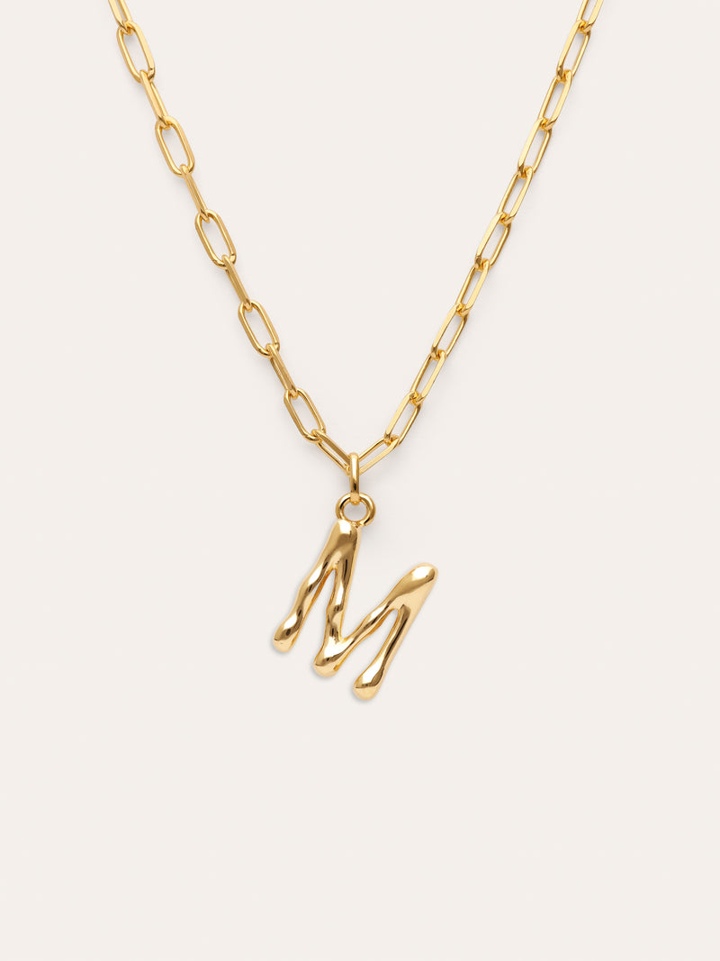 Collar Personalizado Chic Letter XL Acero Baño Oro