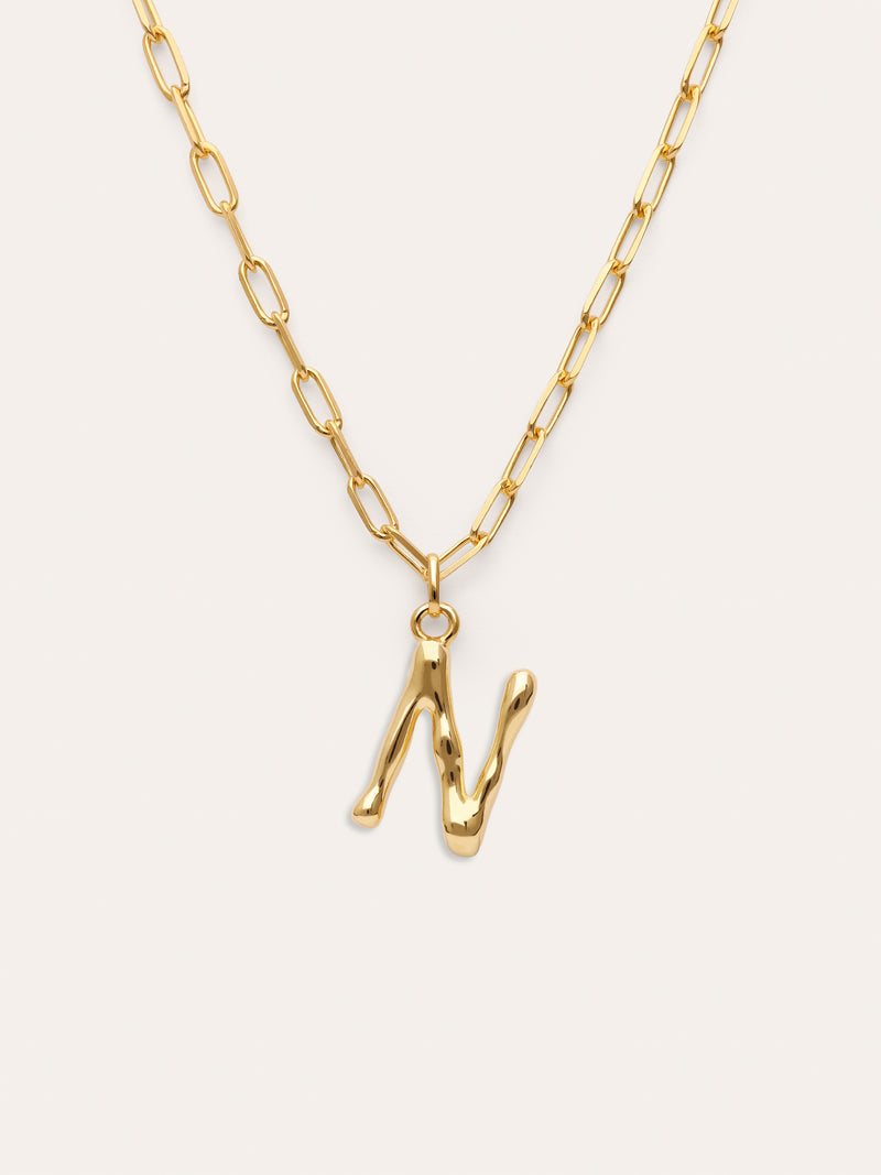 Collar Personalizado Chic Letter XL Acero Baño Oro