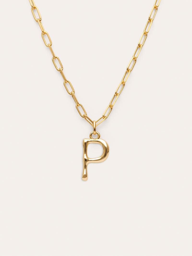 Collar Personalizado Chic Letter XL Acero Baño Oro