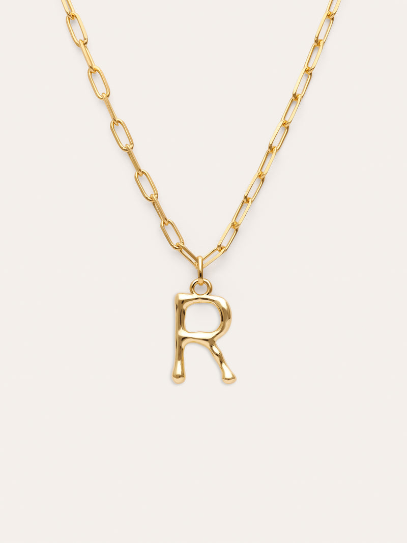 Collar Personalizado Chic Letter XL Acero Baño Oro