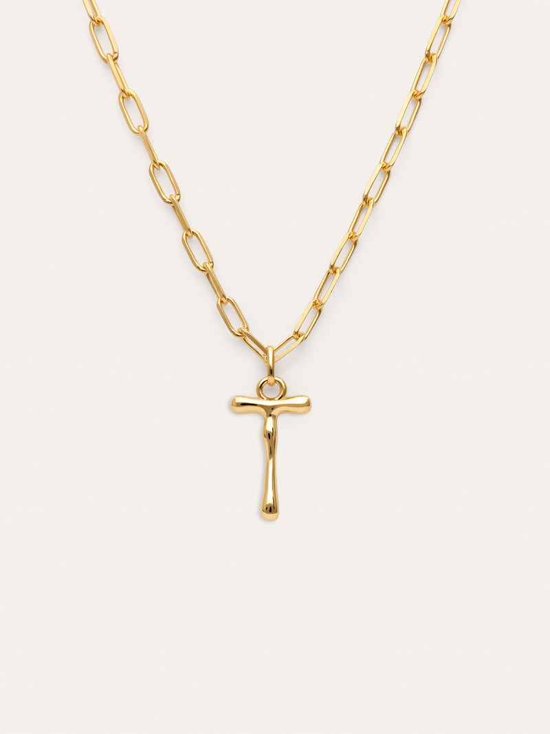 Collar Personalizado Chic Letter XL Acero Baño Oro