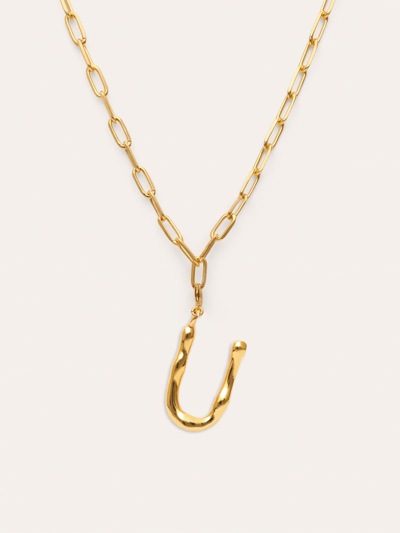 Collar Personalizado Chic Letter XL Acero Baño Oro