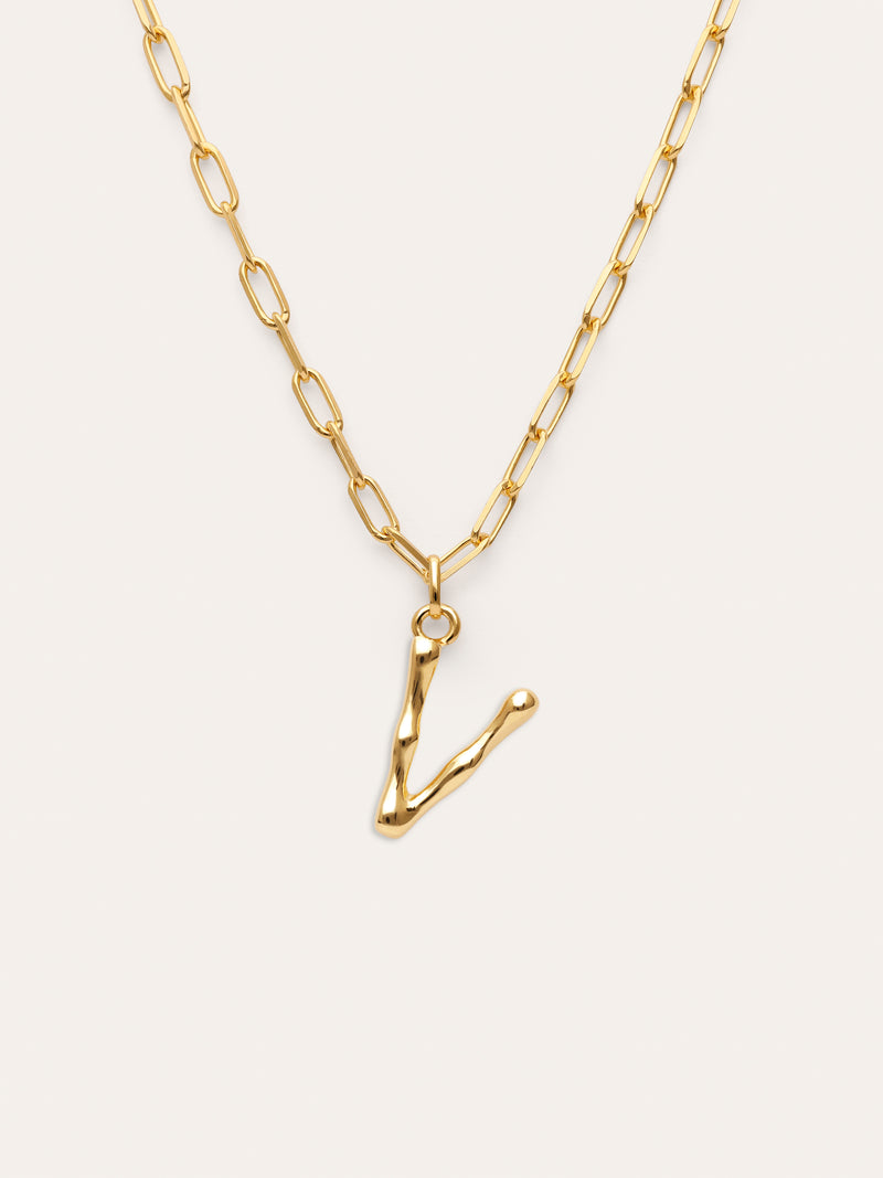 Collar Personalizado Chic Letter XL Acero Baño Oro