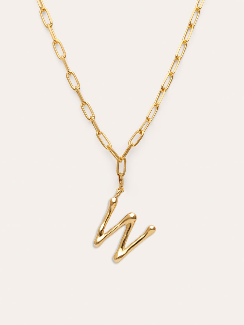 Collar Personalizado Chic Letter XL Acero Baño Oro