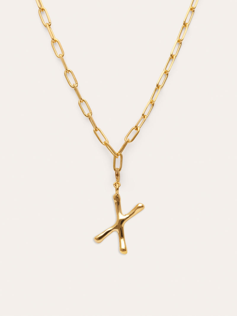 Collar Personalizado Chic Letter XL Acero Baño Oro